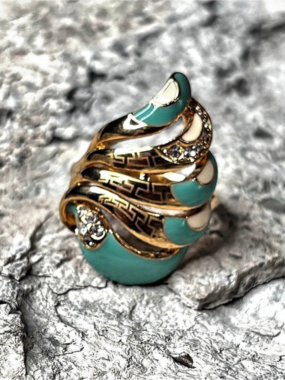 TJ Fallon Gold & Turquoise Ring
